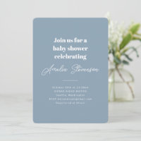 Minimaliste Moderne Simple Fête de Bébé Bleu Pouss