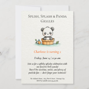 Invitation minimaliste Panda Pool