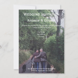 Invitation Minimaliste photo Gay Mariage LGBTQ