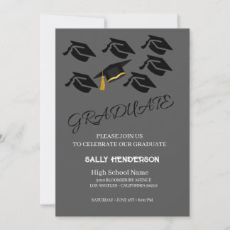 Invitation minimaliste pour la fête de fin d'étude