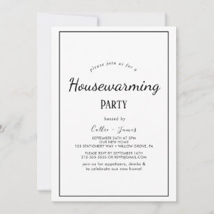 Invitation minimaliste pour une pendaison de créma
