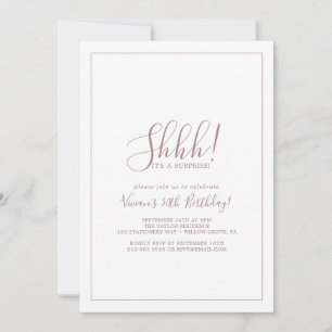 Invitation minimaliste Rose Gold Surprise Party