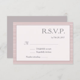 Invitation Minimaliste rose poudré blanc gris rayures rsvp