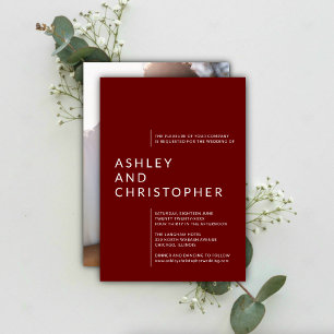 Invitation Minimaliste Ruby Rouge Noms isolés Mariage photo
