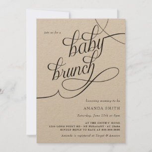 Invitation Minimaliste Rustique Boho Genre Neutre Bébé Brunch