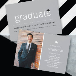 Invitation Minimaliste Simple Graduate Photo Party