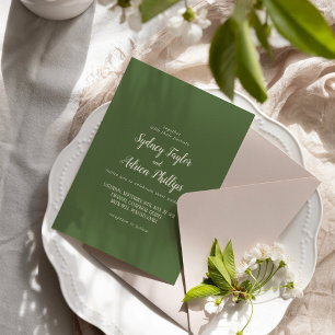 Invitation Minimaliste simple Mariage Décontracté de couleur