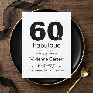 Invitation Minimaliste Soixante ans et Incroyable Fête d'anni
