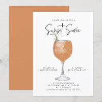 Invitation Minimaliste Sunset Summer Cocktail Part