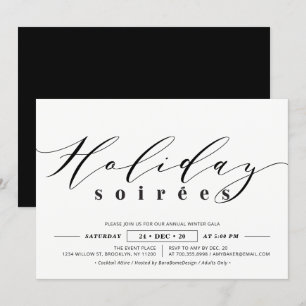 Invitation minimaliste vacances d'entreprise Soiree, Fête de 