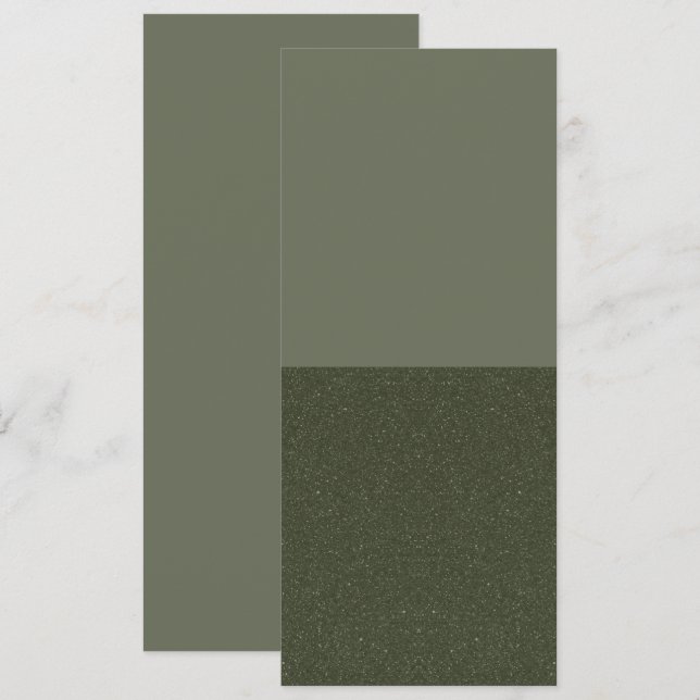 Invitation minimaliste vert mousse à deux zones –  (Devant / Derrière)