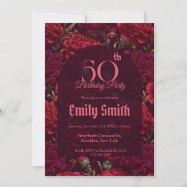 Invitation Minimalistic Carnation Accent 80Th Birthday