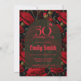 Invitation Minimalistic Carnation Flower Birthday Celebration