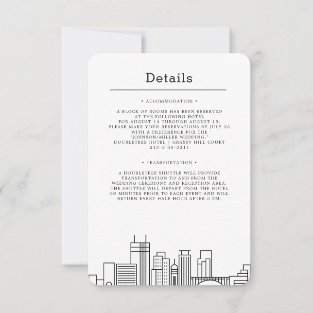 Invitation Minneapolis, Minnesota Mariage | Détails de l'invi (Devant)
