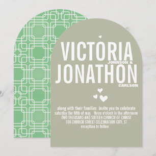 Invitation Mint Driftwood Moderne Motif de typographie Mariag