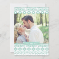 MINT GREEN AZTEC PHOTO ENREGISTRER LA DATE ANNONCE