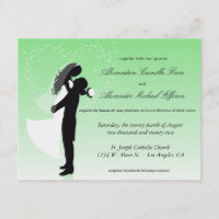 Mint Green Ombre Silhouette Mariage formel Invitat