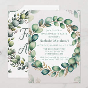 Invitation Mint Green & Sage Eucalyptus Bachelorte Party