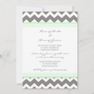 Invitation Mint Grey Chevron