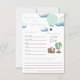 Invitation Mint Hot Air Balloon Prédictions & Bien Weux Inv
