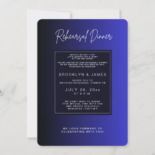 Invitation Minuit Bleu Minimal Dîner De Répétition Mariage