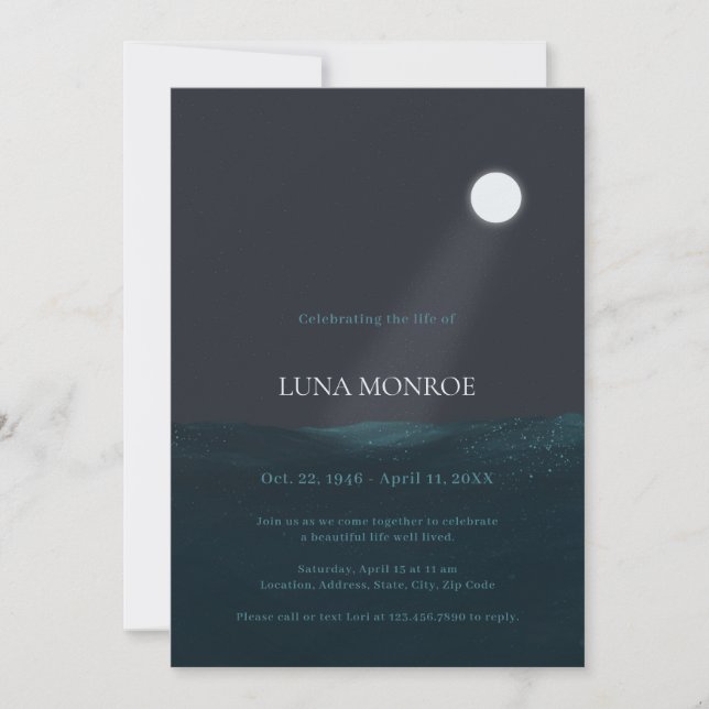 INVITATION MINUIT EN MER FUNÉRAILLE DE LA VIE (Devant)