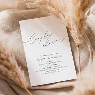Invitation Minuscule Design Chic Script Couples Douche