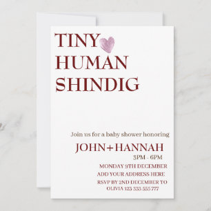 Invitation Minuscule Humain Shindig Funny Baby shower Co-ed