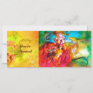 Invitation MIRANDOLINA, brillant jaune brun rouge vert