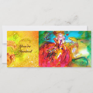 Invitation MIRANDOLINE, éclats lumineux jaune marron rouge ve