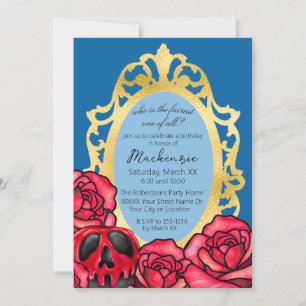 Invitation Miroir blanc de neige et pomme poison
