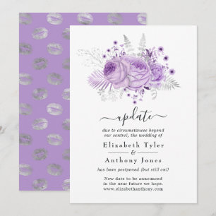 Invitation Mise à jour de mariage floral lavande et argent
