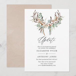 Invitation Mise à jour du Mariage Boho Cotton et Eucalyptus B