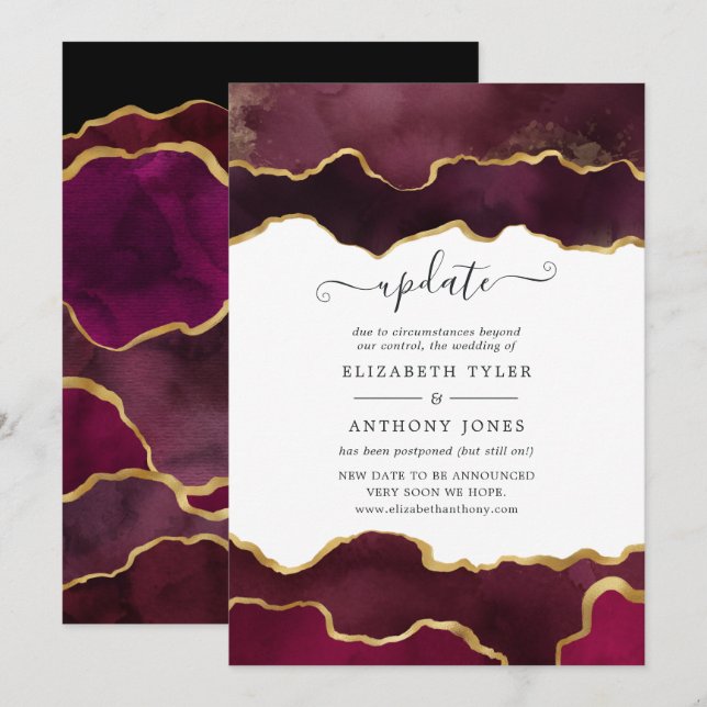 Invitation Mise à jour du Mariage d'âge de la Bourgogne et de (Devant / Derrière)