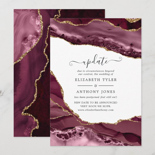 Invitation Mise à jour du Mariage d'âge de la Bourgogne et de (Devant / Derrière)