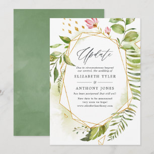 Invitation Mise à jour du Mariage de verdure cristalline géom