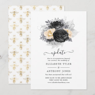 Invitation Mise à jour du Mariage des abeilles florales vinta