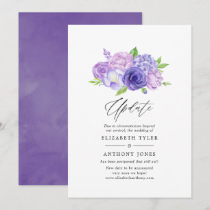 Invitation Mise à jour du Mariage Floral Ultra Violet