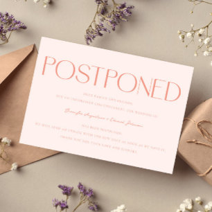 Invitation Mise à jour minimaliste du Mariage reporté