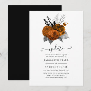 Invitation Mise à jour vintage du Mariage floral Halloween