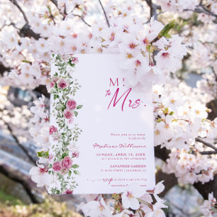 Invitation Miss à Mrs. Baby Shower Rose Floral 