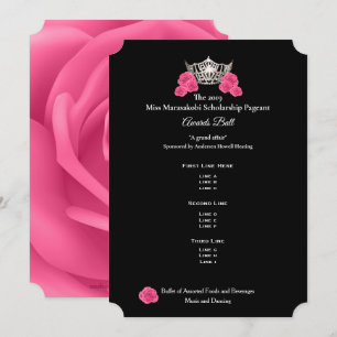 Invitation Miss America Silver Crown Roses récompense Ball Pr