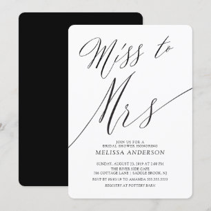 Invitation Miss moderne à Mme Fête des mariées