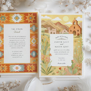 Invitation Mission du sud-ouest du désert El Paso Mariage