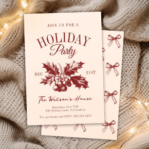 Invitation Mistletoe Christmas Holiday Party Social Club