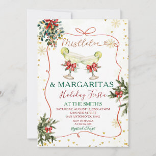 Invitation Mistletoe Margaritas Fête de Fêtes Levée À La Main