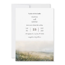 Misty Morning Coastal Meadow View Beach Wedding