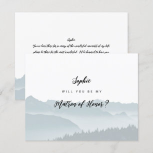 Invitation Misty Mountains Be My Matron of Honor Card