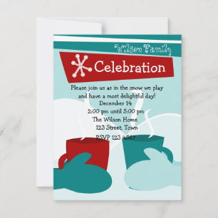 Invitation Mittes chaudes à la neige froide