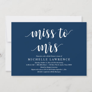 Invitation Mlle à Mme, Fête des mariées moderne Fête Invi